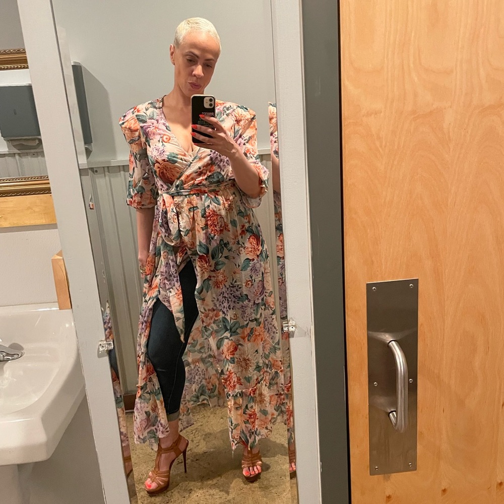 Express floral wrap dress